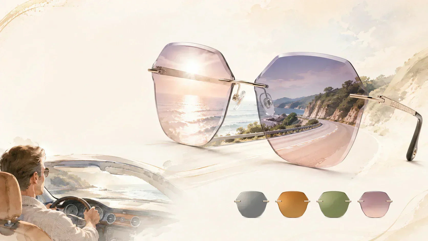 Best sunglasses for daytime driving with polarized glare control UV400 protection lens color dashboard visibility and lightweight fit