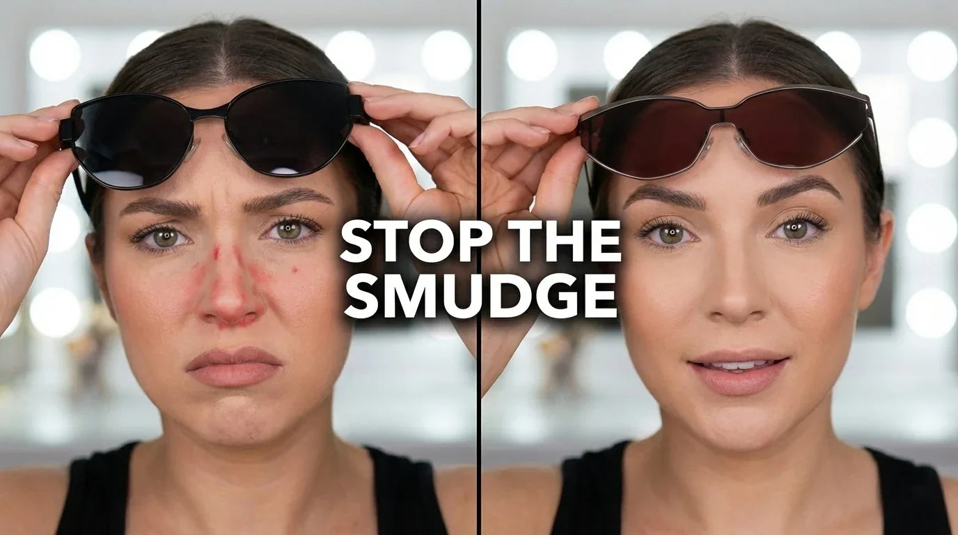 How to Wear Sunglasses Without Ruining Your Makeup: The "No-Dent" Guide