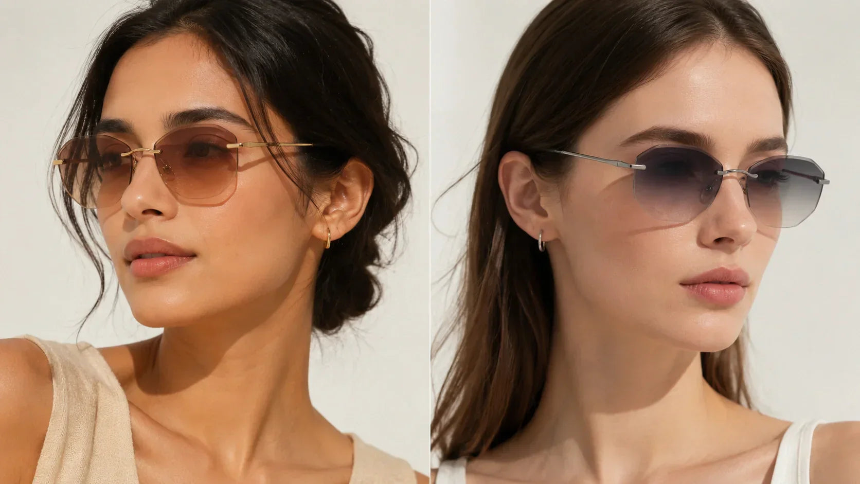 Gold and silver sunglasses compared by warm cool and neutral skin undertones