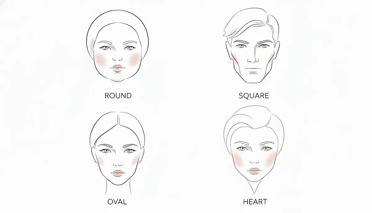 Four pictures of different face shapes were displayed.