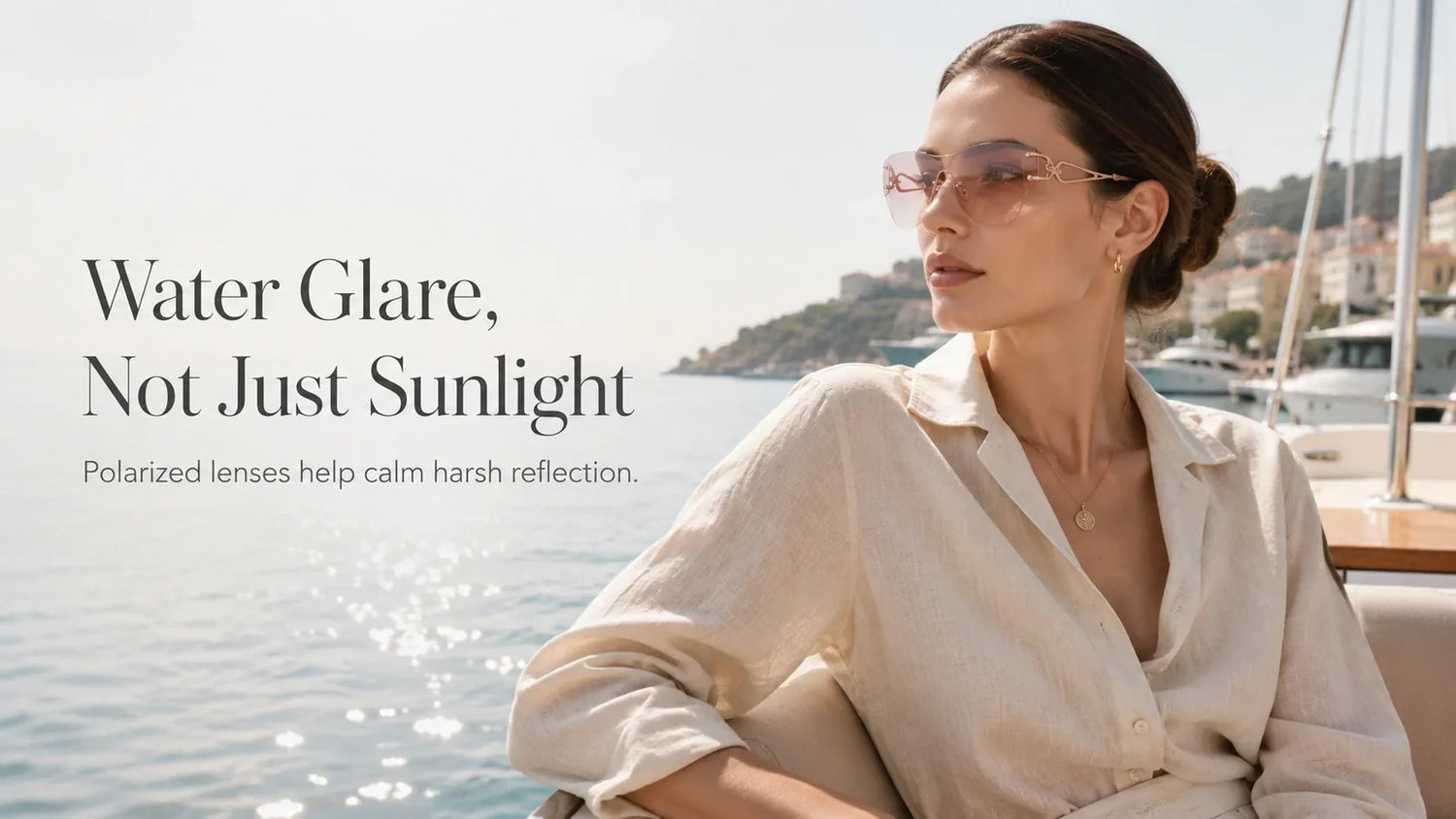 Polarized fishing sunglasses for boating and bright water glare