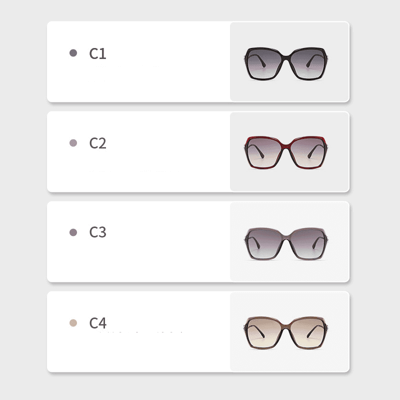 BAPORSSA Classic Gradient Sunglasses Large Full Frame Four-Leaf Clover