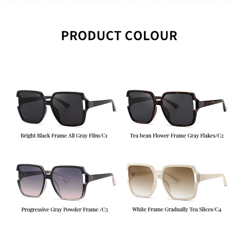 BAPORSSA Stylish Square-frame Ladies' Sunglasses with UV380 Nylon Lenses