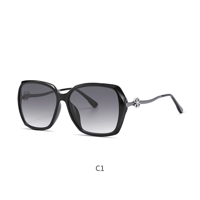BAPORSSA Classic Gradient Sunglasses Large Full Frame Four-Leaf Clover