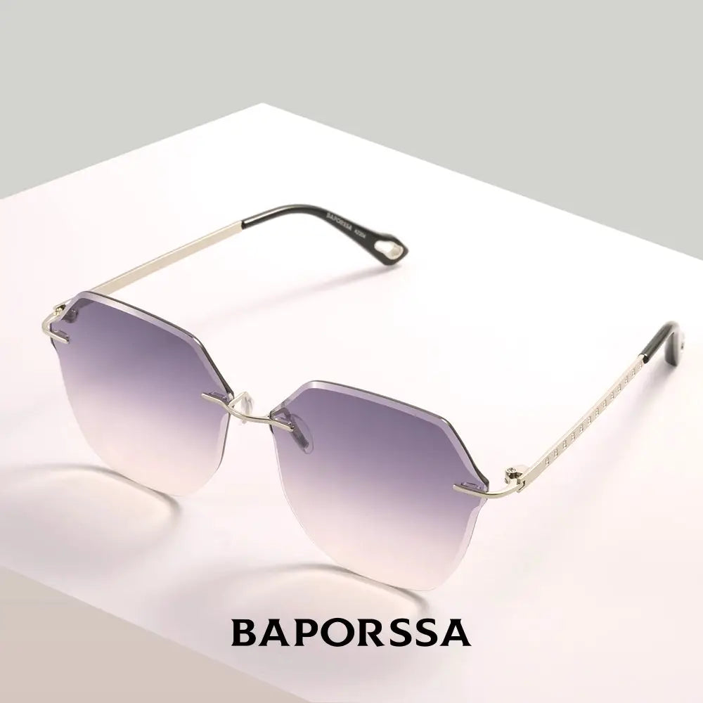 BAPORSSA Frameless Elegance Sunglasses Gradient - Stylish Shades with UV400 Protection