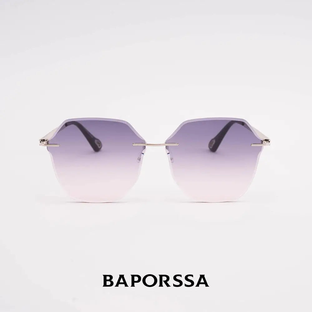 BAPORSSA Frameless Elegance Sunglasses Gradient - Stylish Shades with UV400 Protection