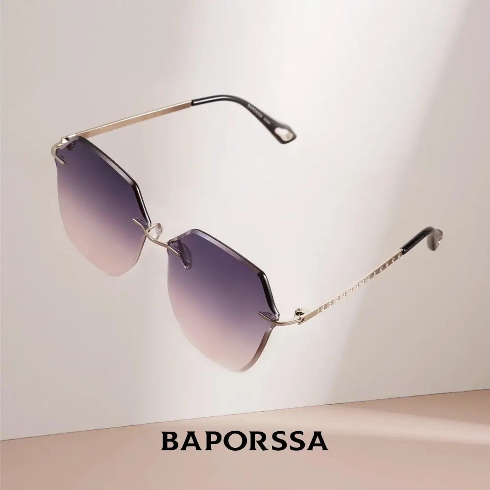 BAPORSSA Frameless Elegance Sunglasses Gradient - Stylish Shades with UV400 Protection