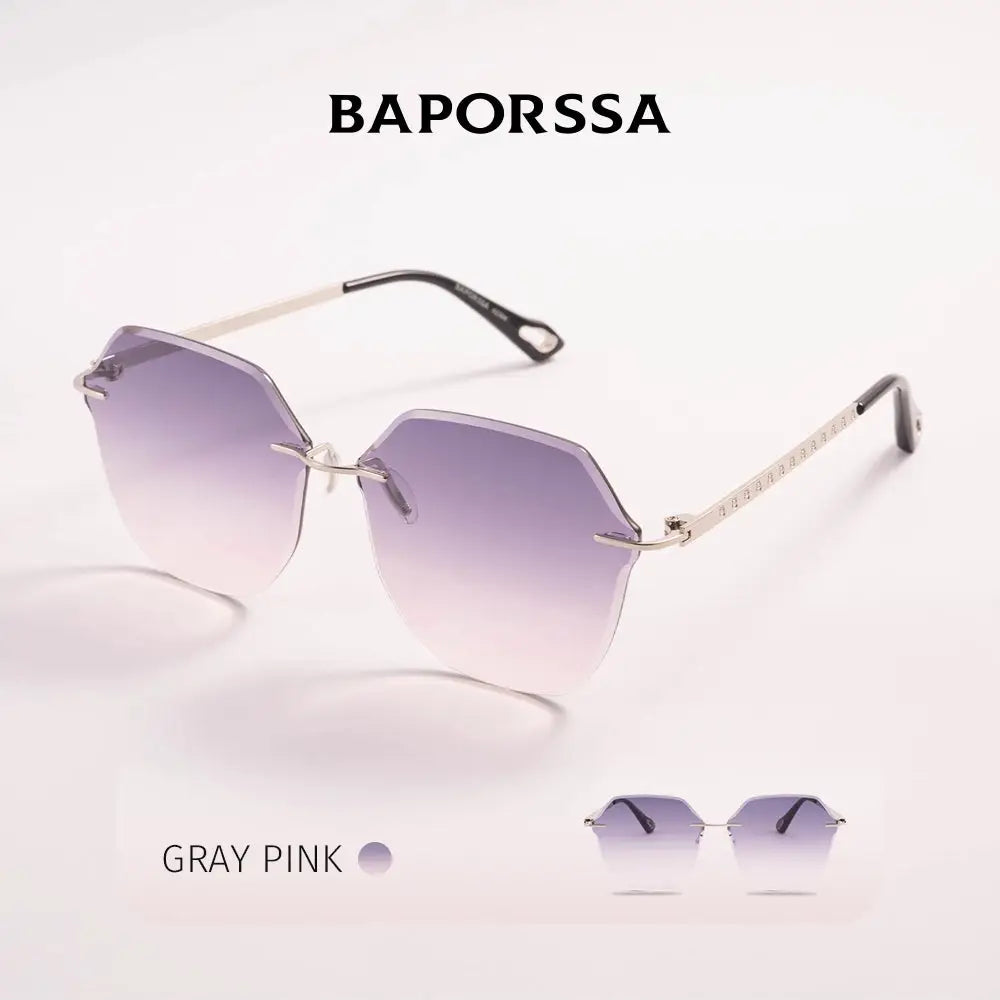 BAPORSSA Frameless Elegance Sunglasses Gradient - Stylish Shades with UV400 Protection