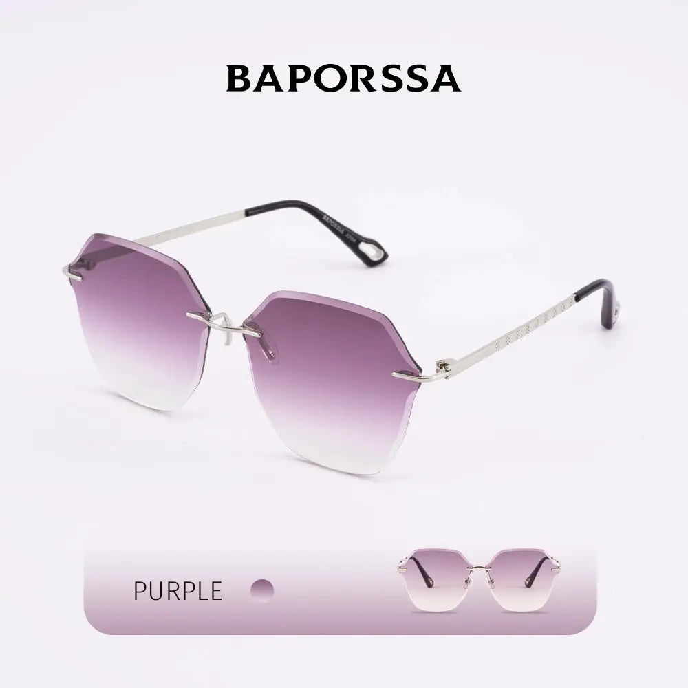 BAPORSSA Frameless Elegance Sunglasses Gradient - Stylish Shades with UV400 Protection