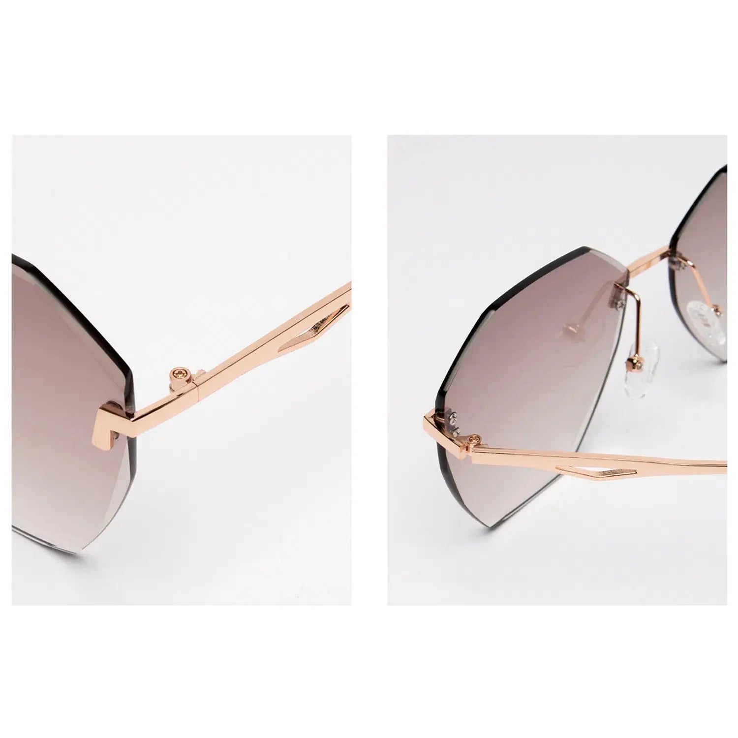 BAPORSSA Light-sensitive Color Change Sunglasses - Glod Frame UV Protection Gradient