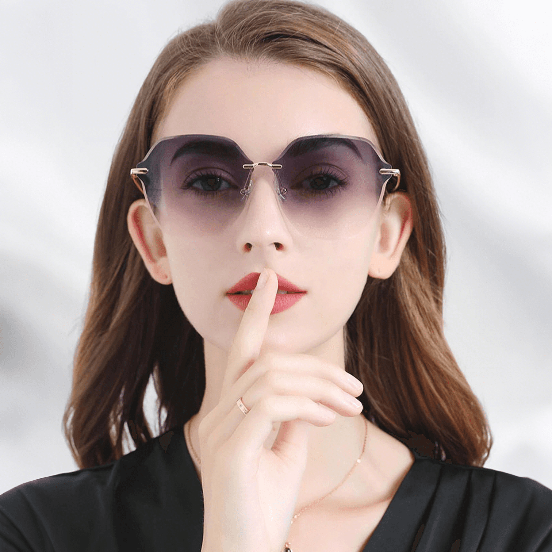 BAPORSSA Frameless Elegance Sunglasses Gradient - Stylish Shades with UV400 Protection