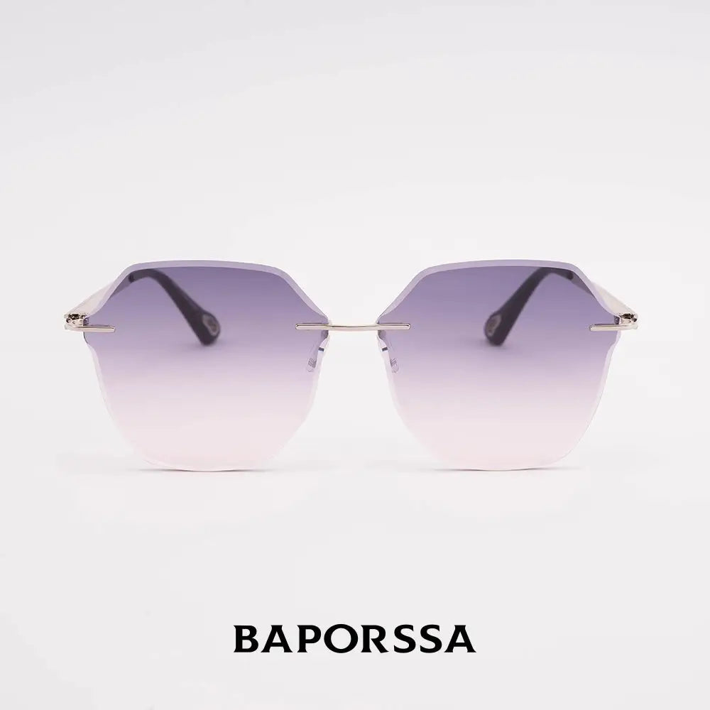 BAPORSSA Frameless Elegance Sunglasses Gradient - Stylish Shades with UV400 Protection
