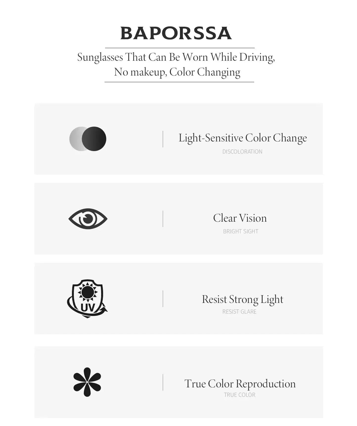 BAPORSSA Polarized Sunglasses | TAC Lenses | for Driving and Fishing B2513 / 68.5-15-150