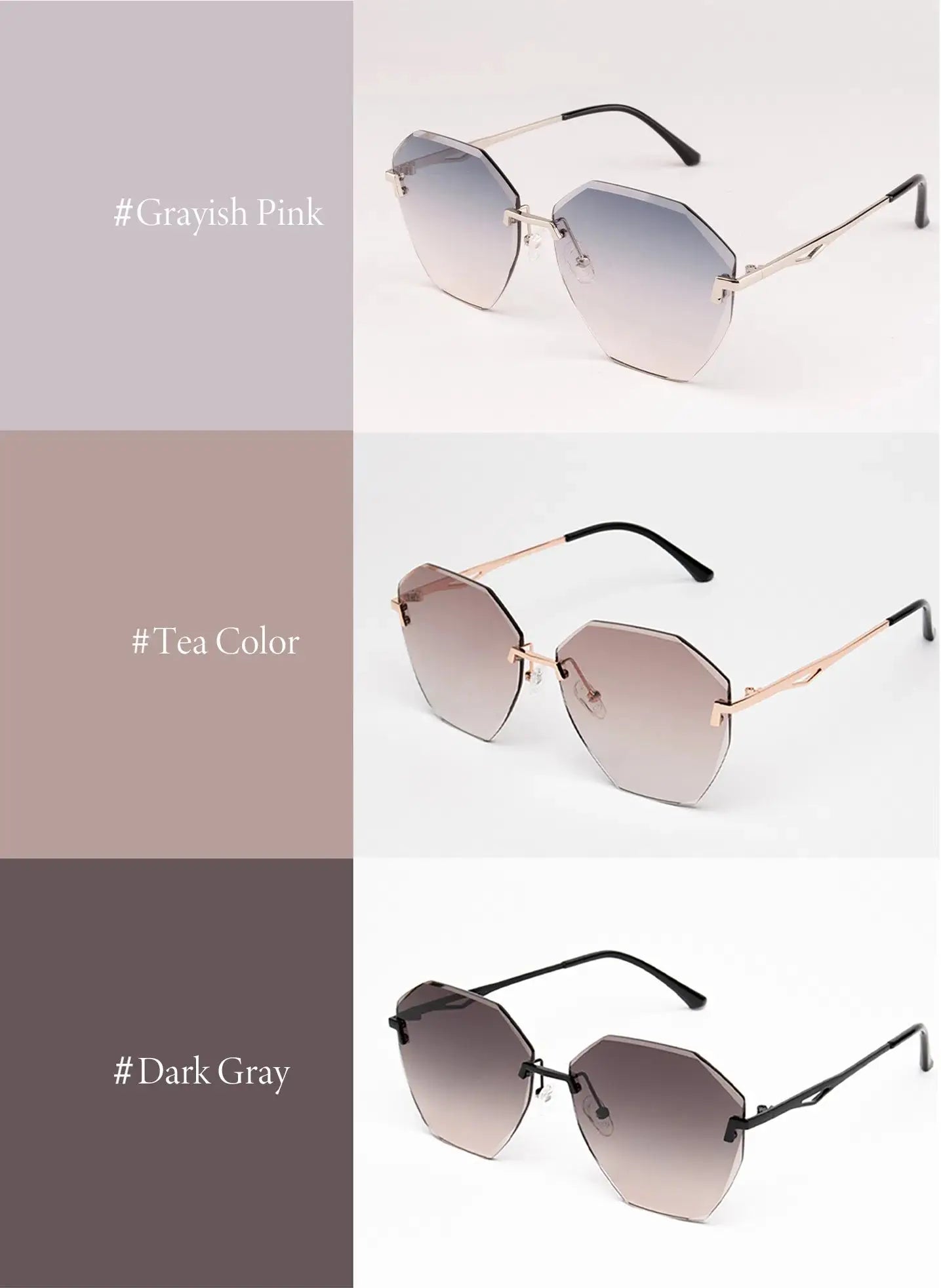 BAPORSSA Light-sensitive Color Change Sunglasses - Glod Frame UV Protection Gradient