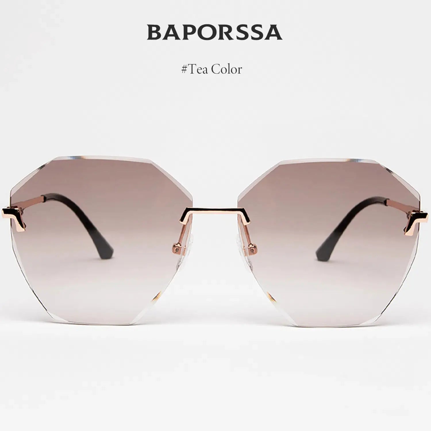 BAPORSSA Light-sensitive Color Change Sunglasses - Glod Frame UV Protection Gradient