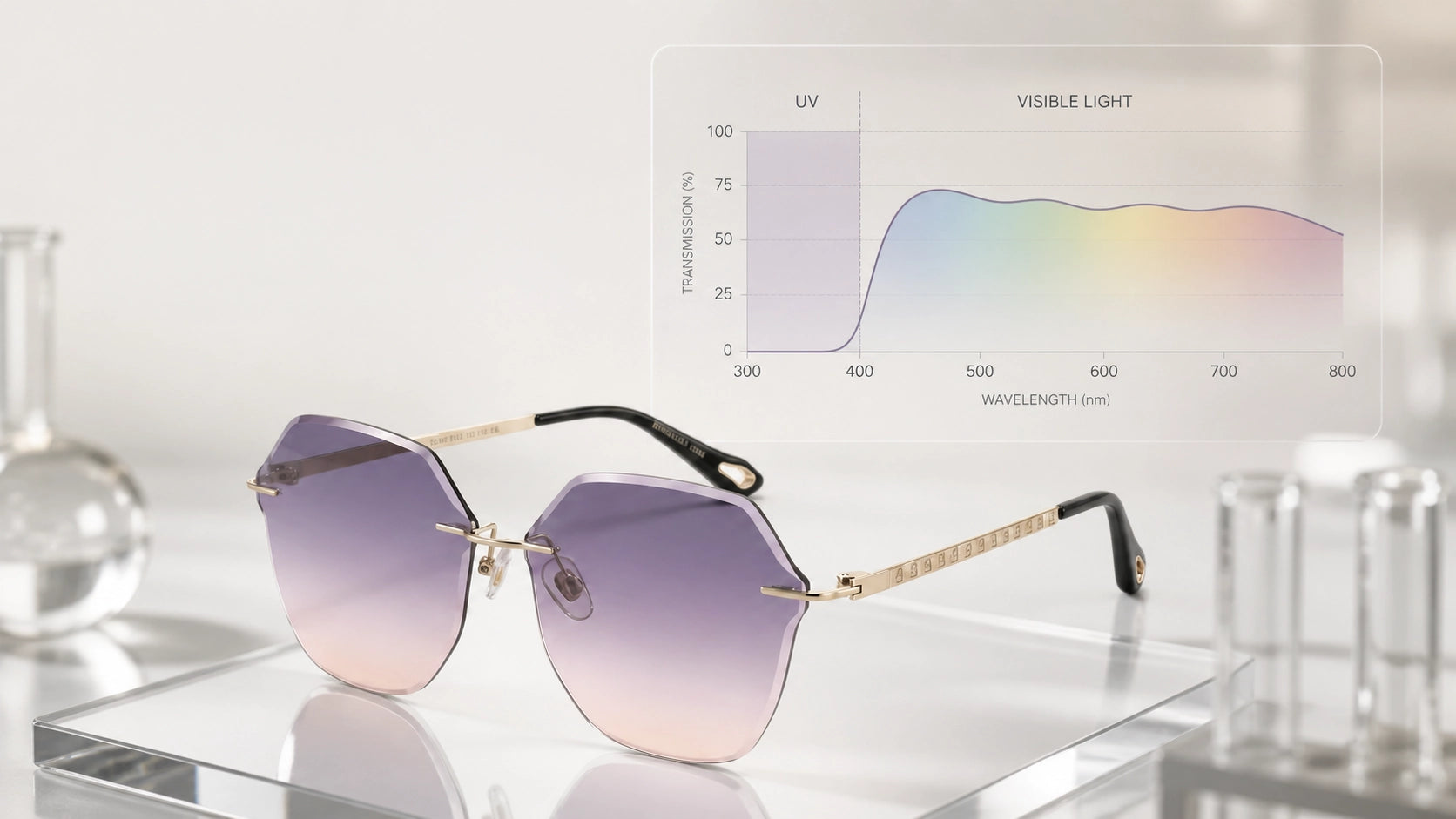 Air sunglasses BAPORSSA Light transmission