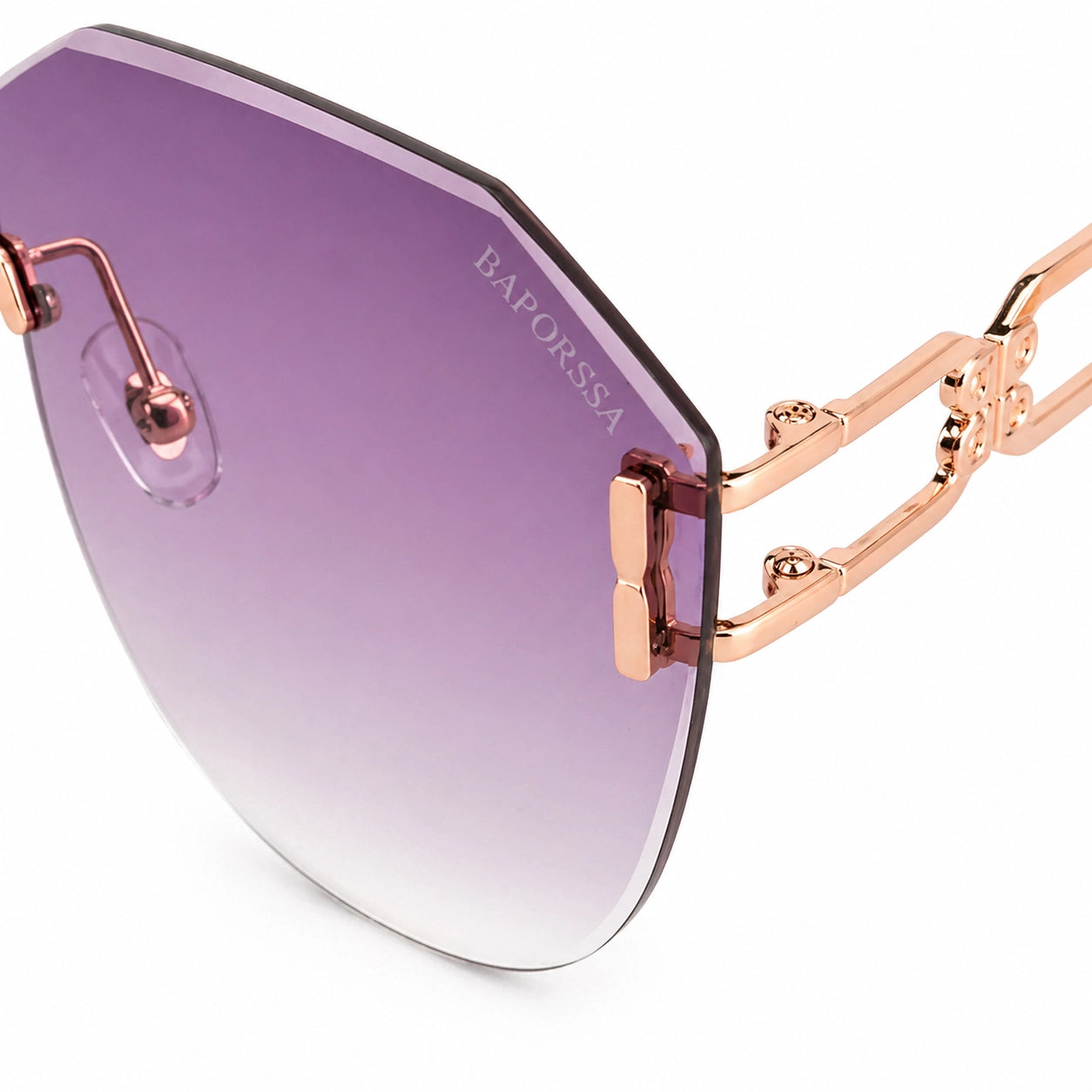 BAPORSSA Arc Sunglasses lens detail view pink