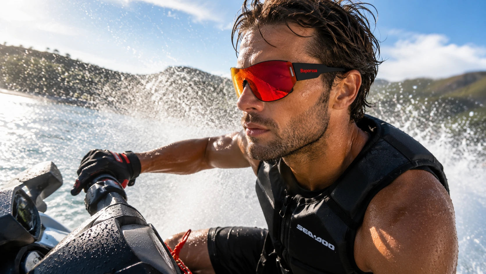 BAPORSSA Shield Sunglasses Jet Ski Action