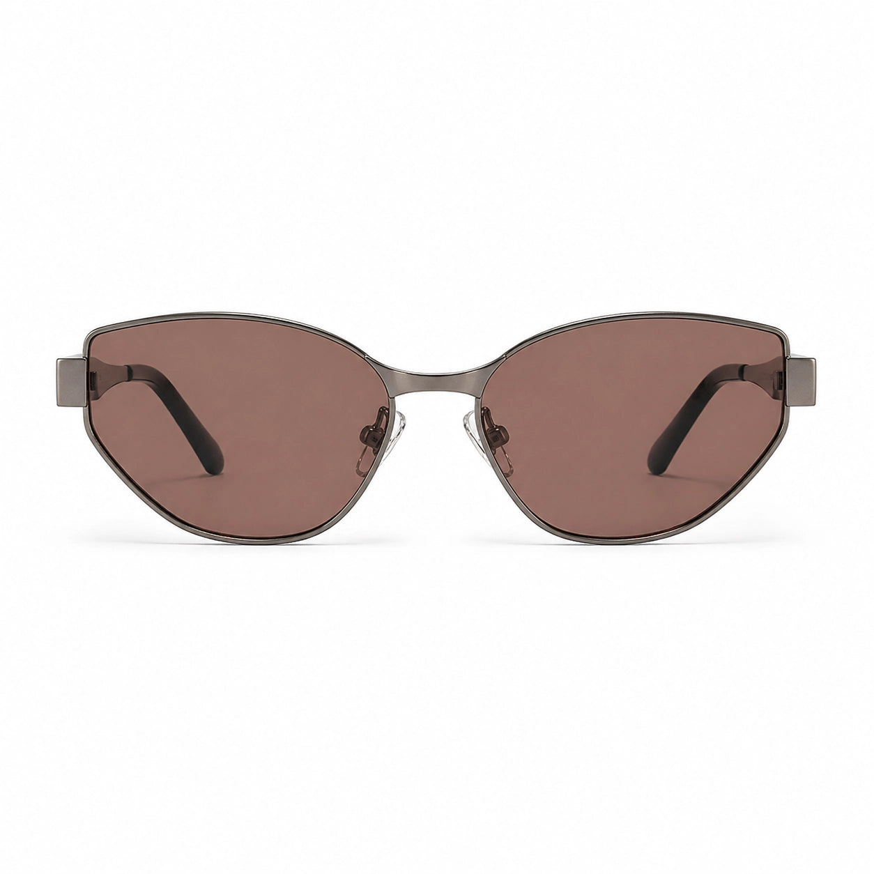 BAPORSSA Onyx cat-eye sunglasses with polarized lenses, shown from the front