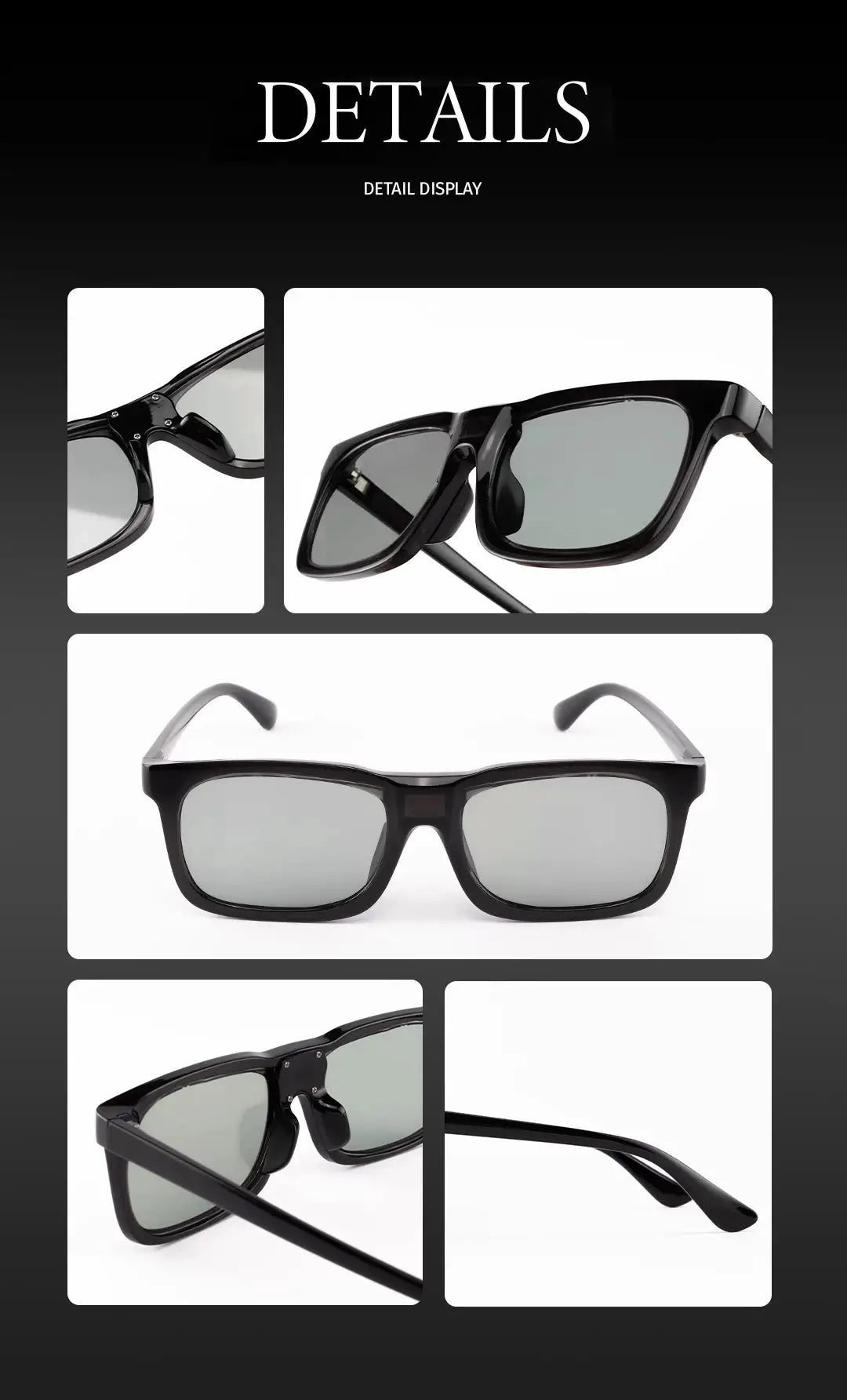 BAPORSSA Ultra-Fast Photochromic Polarized Rectangle Sunglasses – C2437/C2439