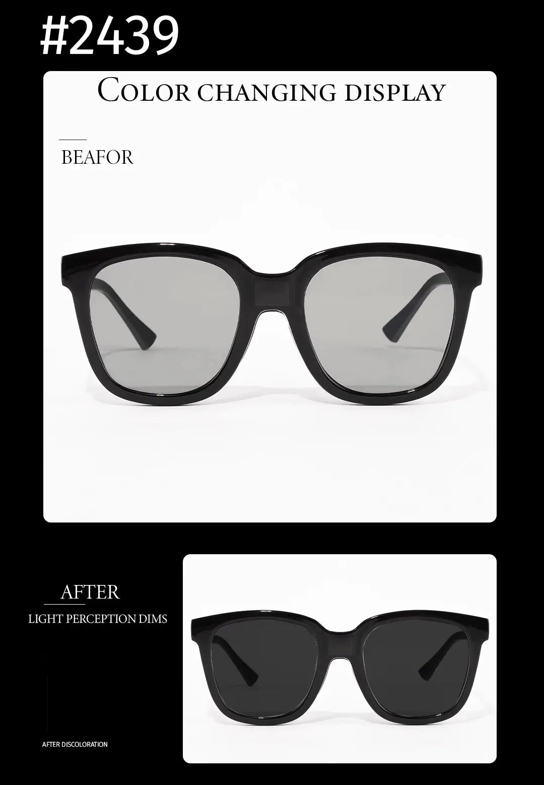 BAPORSSA Ultra-Fast Photochromic Polarized Rectangle Sunglasses – C2437/C2439