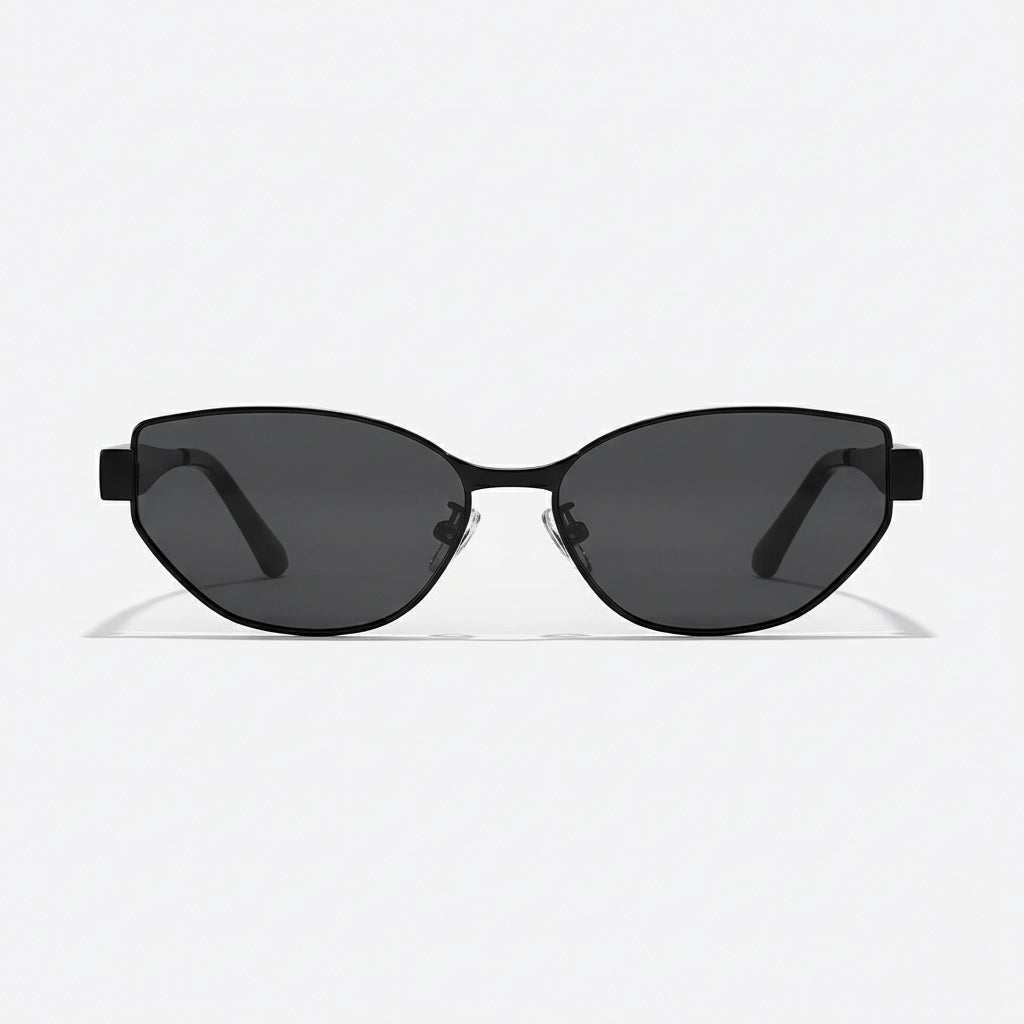 BaporssaCat-EyeSunglassesFrontView_MatteBlackPolarized_1