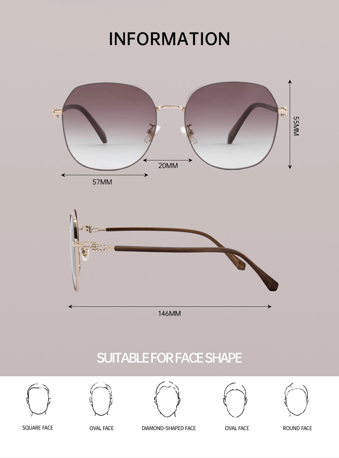 Baporssa Designer Sunglasses With Make-Up Effect A2502