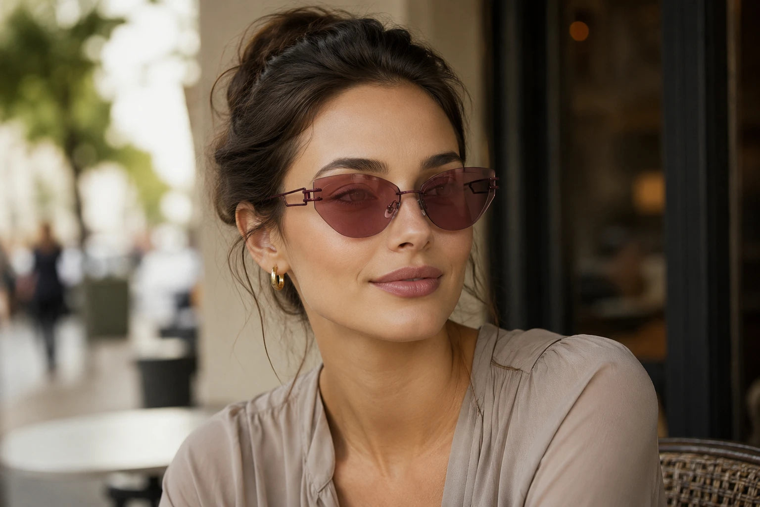 BAPORSSA Edge Cat Eye Sunglasses for Narrow Faces