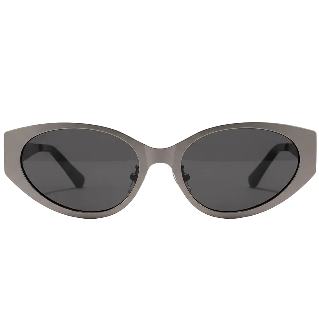 Sunglasses with a cat-eye design on a white background