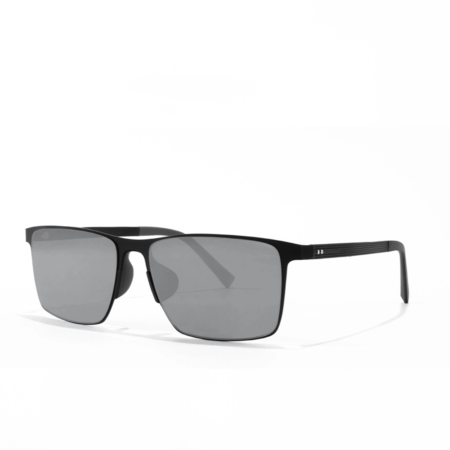 Black sunglasses with a white background