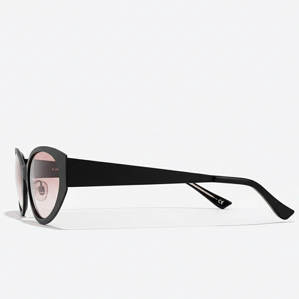Black sunglasses with a white background