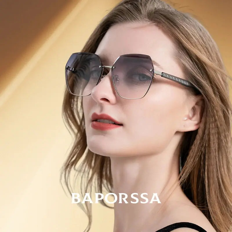 BAPORSSA Ultra-Light Gradient Sunglasses UV400 Alloy Frame Minimalist