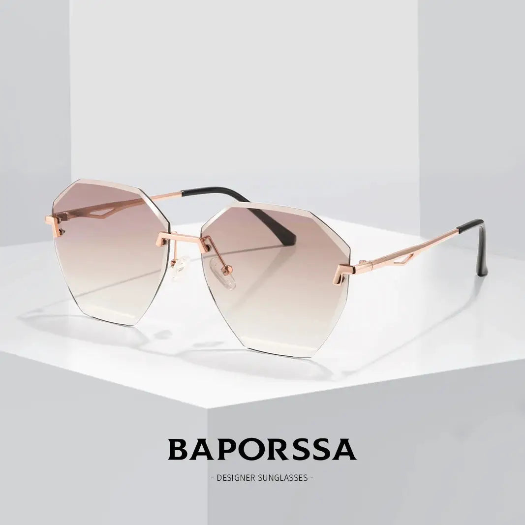 BAPORSSA Light-sensitive Color Change Sunglasses - Glod Frame UV Protection Gradient