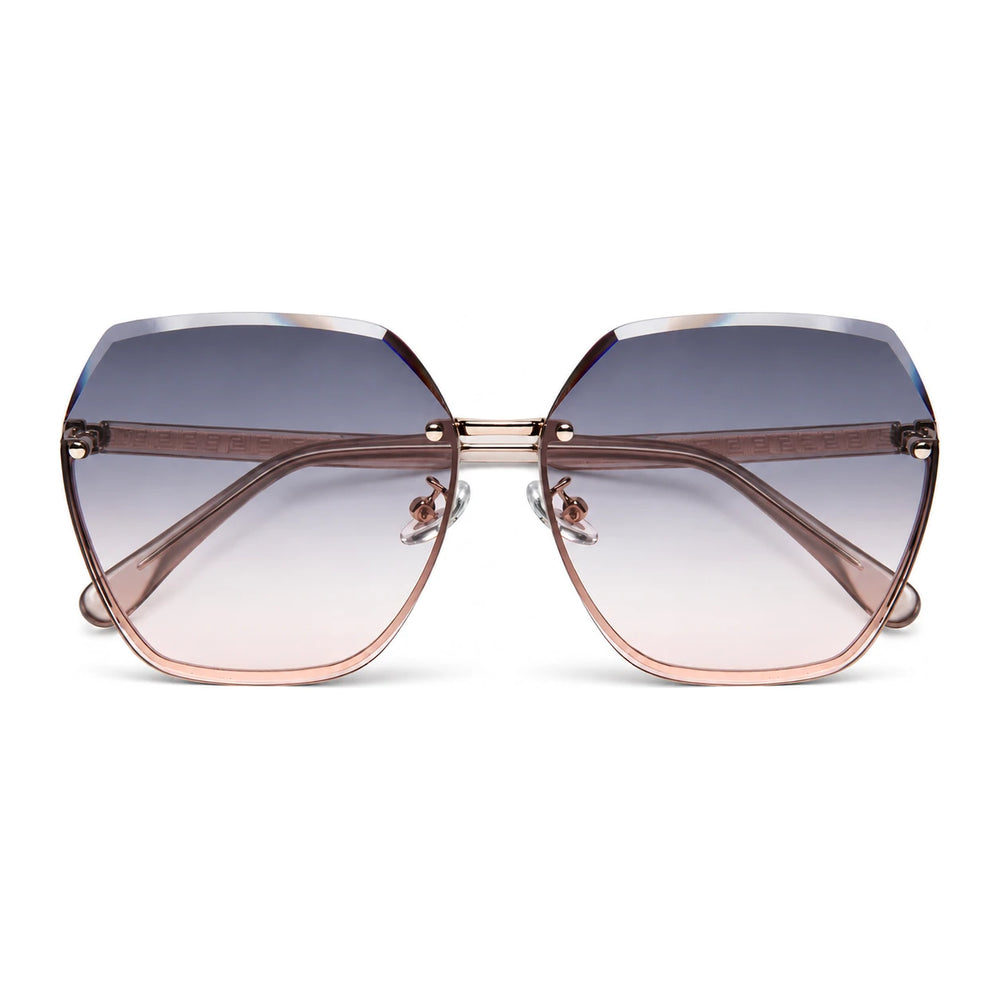 Óculos de sol Contour oversized sem aro com lentes degradé in Gradient Grey Pink