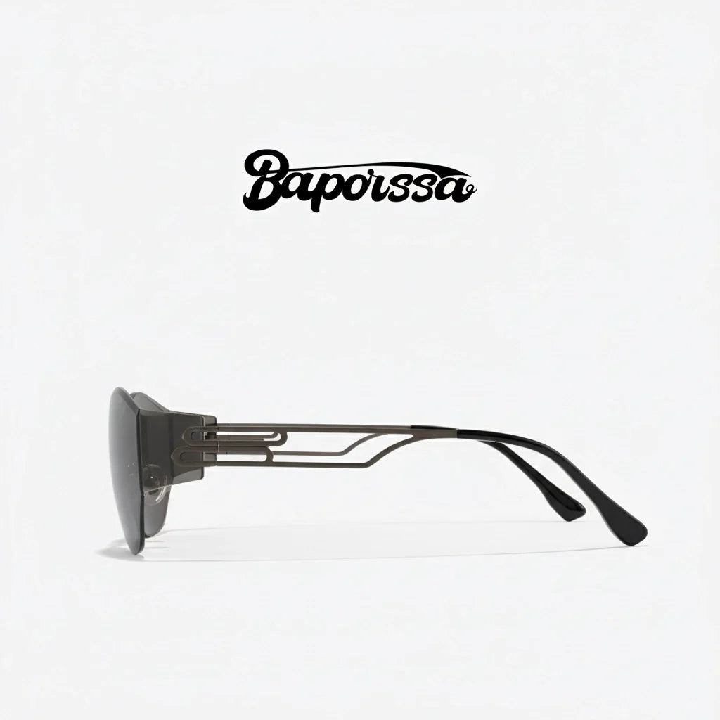 BAPORSSA future wave shield sunglasses gunmetal three quarter view 2