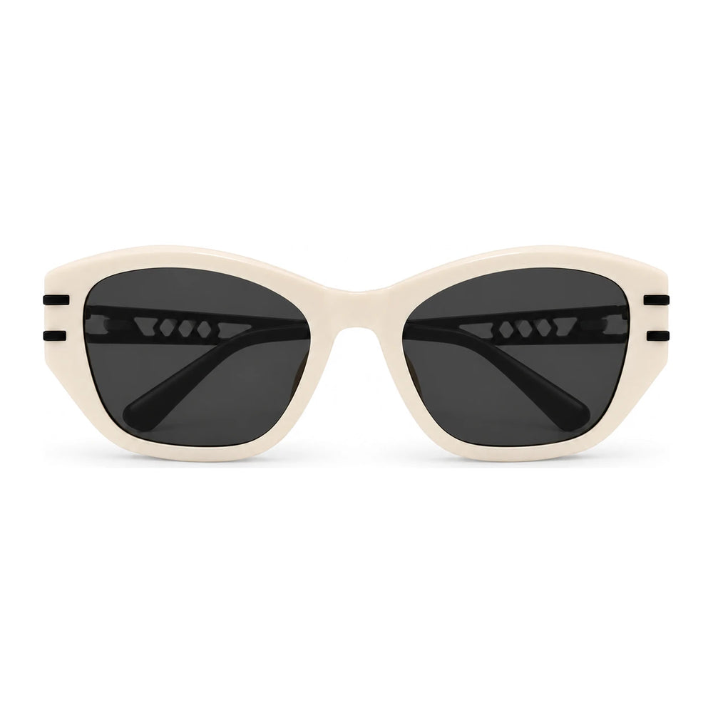Gafas de sol de ojo de gato estructuradas Noir in Beige