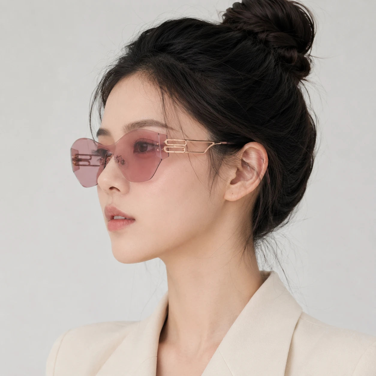 BAPORSSA vanguard rose tinted sunglasses side profile