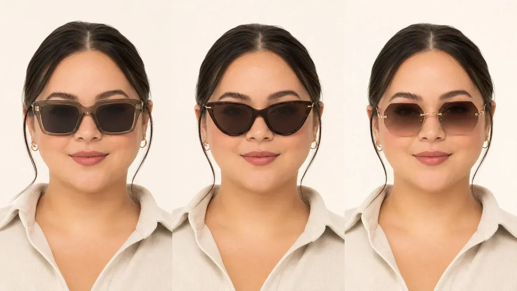Best sunglasses for round faces including square rectangular cat-eye angular and rimless frames