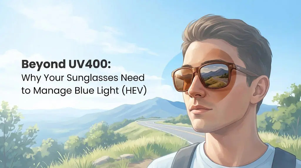 Outdoor sunglasses guide showing clearer contrast and calmer bright light through sunglass lenses