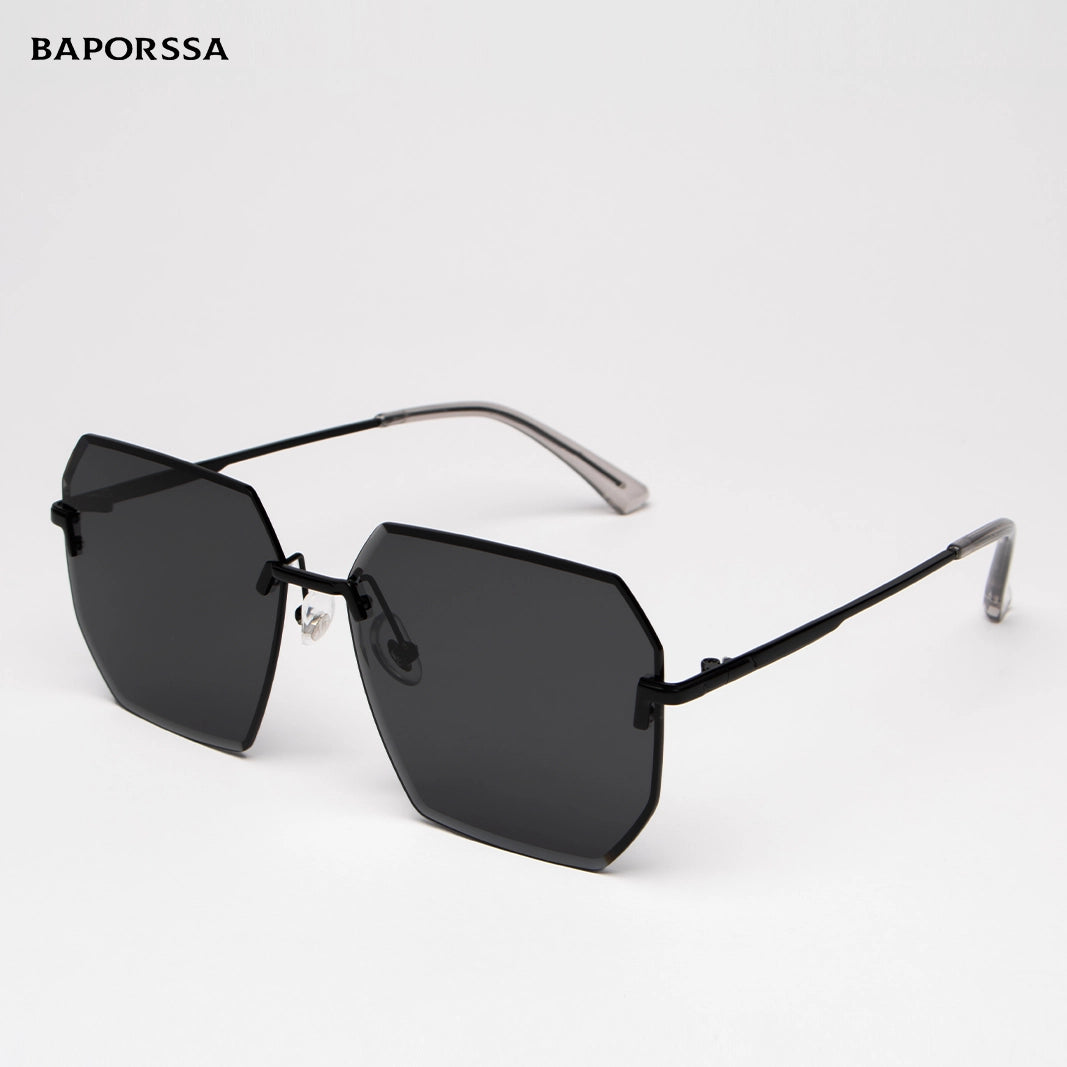 BAPORSSA Polarized Rimless Sunglasses for Men - UV400 Alloy Frame