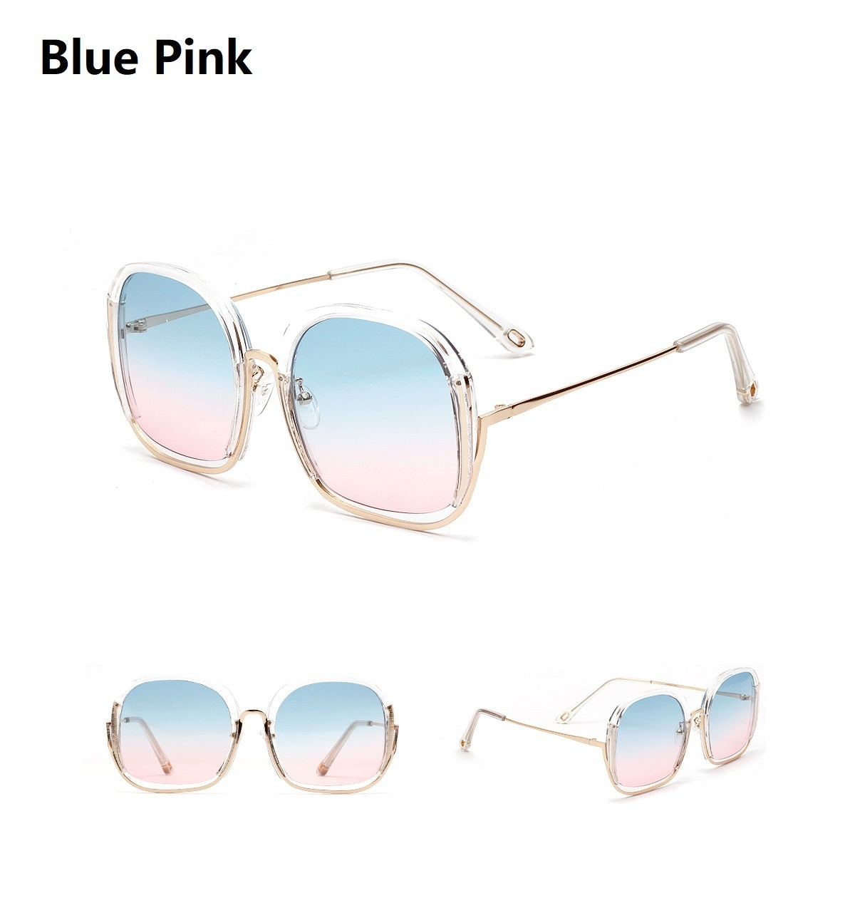 BAPORSSA Colorful Fashionable Large Half Frame Sunglasses For Women