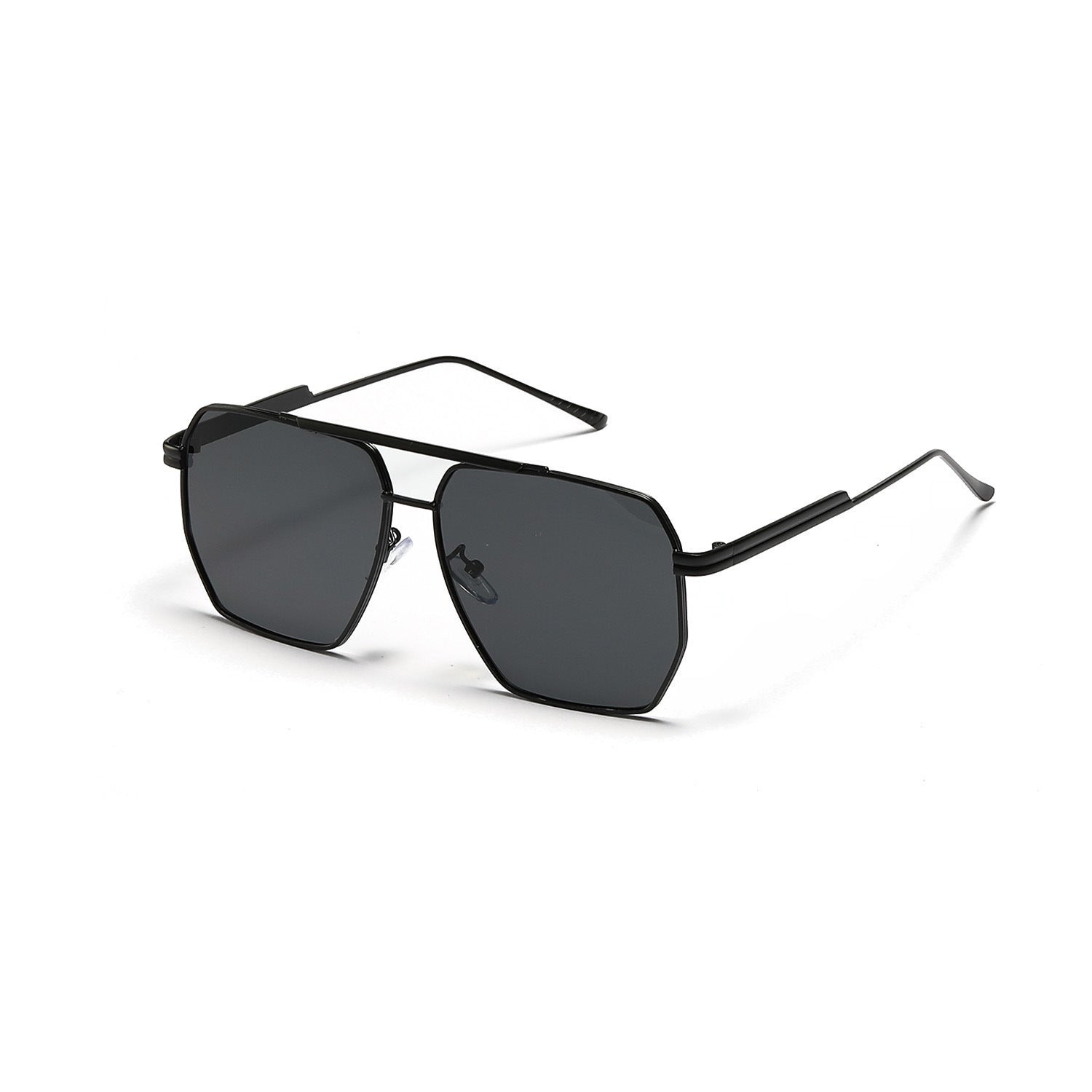 BAPORSSA Retro Fashion Double Beam Large Frame Sunglasses