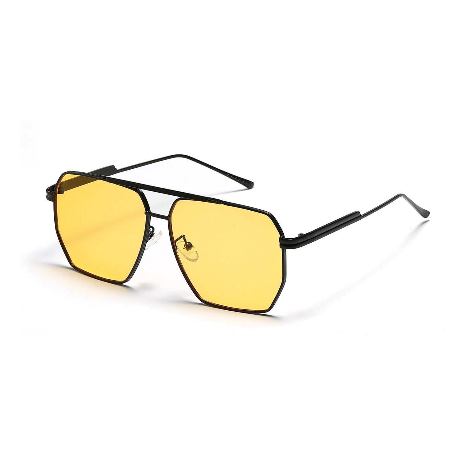 BAPORSSA Retro Fashion Double Beam Large Frame Sunglasses