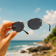 BAPORSSA Rimless Sunglasses Beach Handheld View
