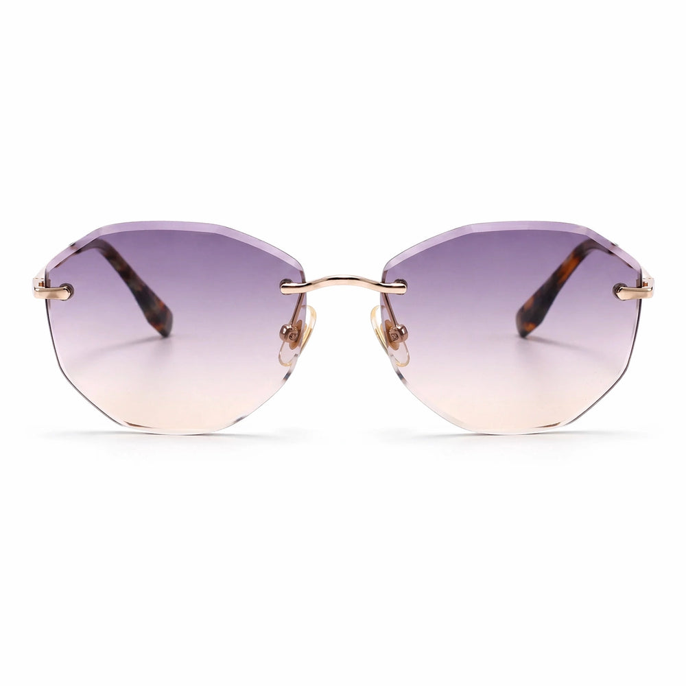 BAPORSSA Backbone rimless sunglasses with gradient lenses, shown from the front