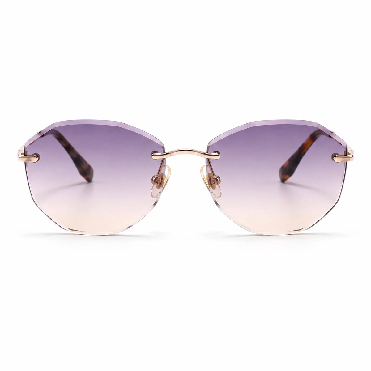 BAPORSSA Backbone rimless sunglasses with gradient lenses, shown from the front