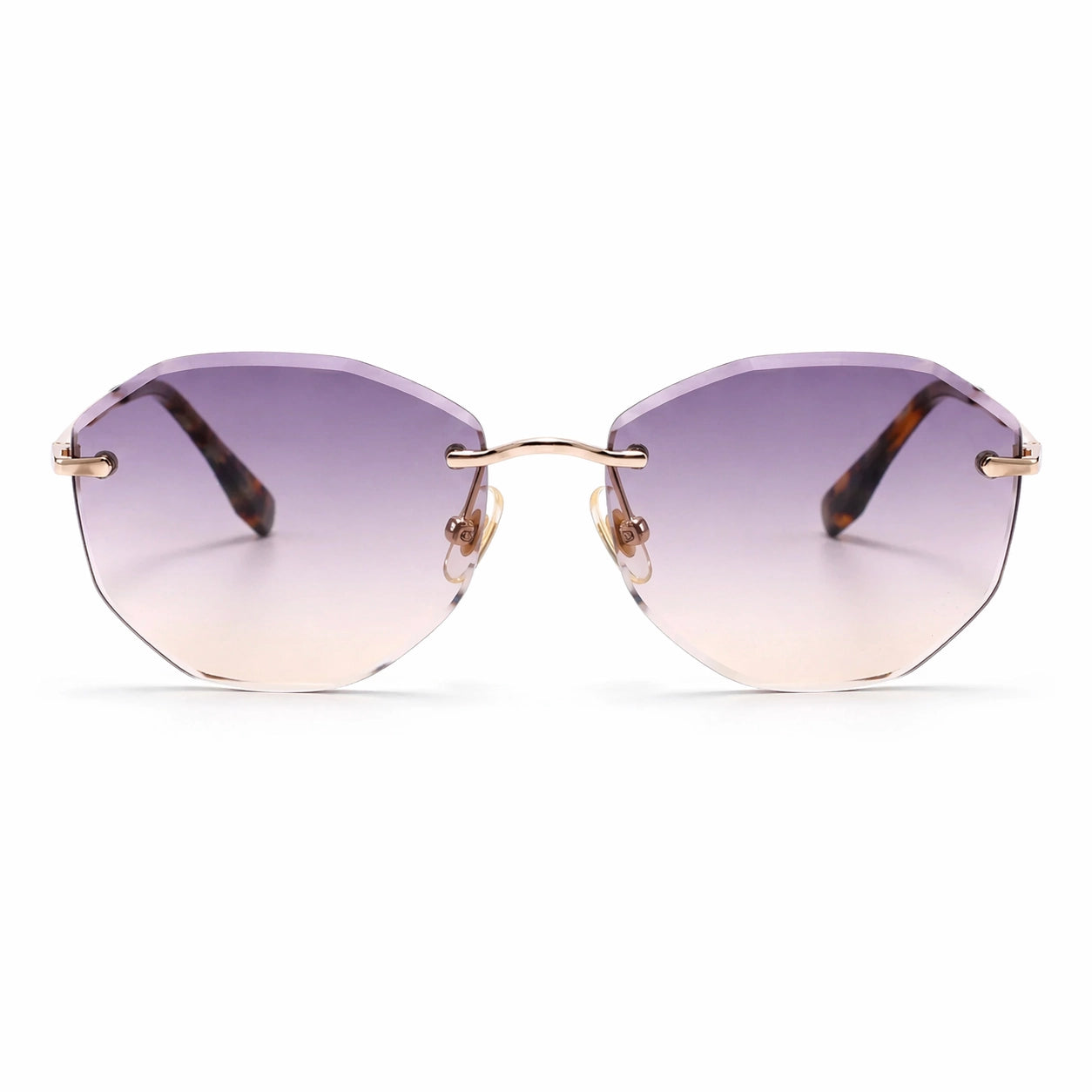 BAPORSSA Backbone rimless sunglasses with gradient lenses, shown from the front