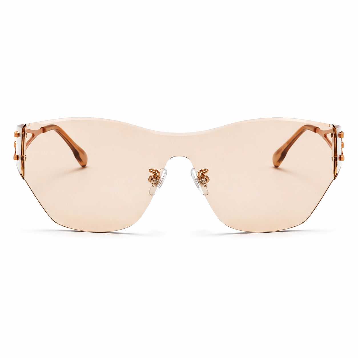 BAPORSSA Flow frameless sunglasses with polarized lenses, shown from the front
