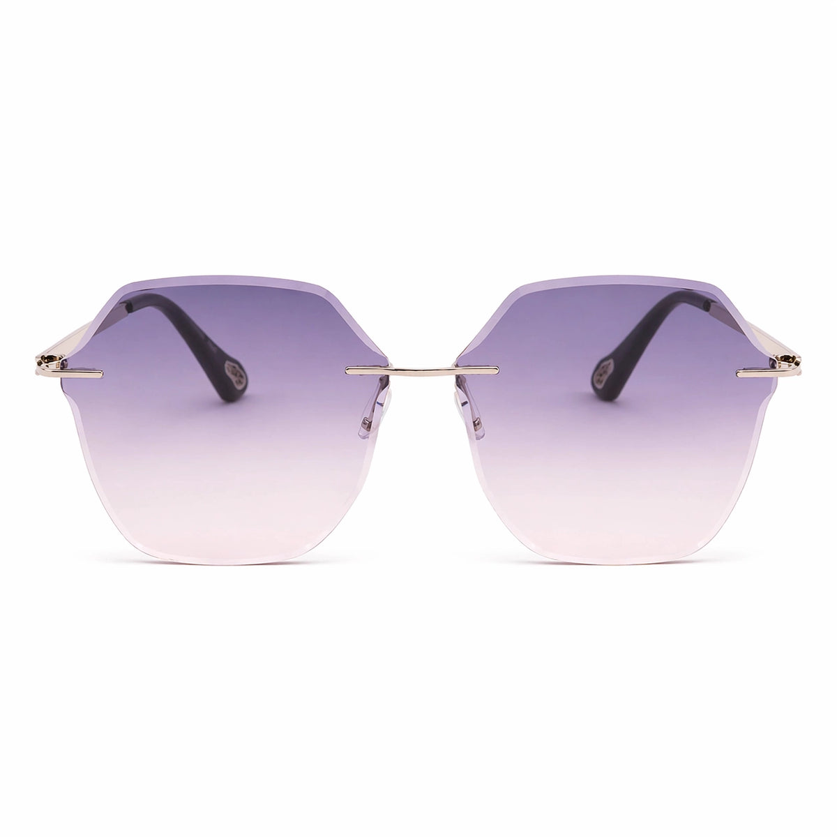 BAPORSSA Air frameless sunglasses with gradient lenses, shown from the front