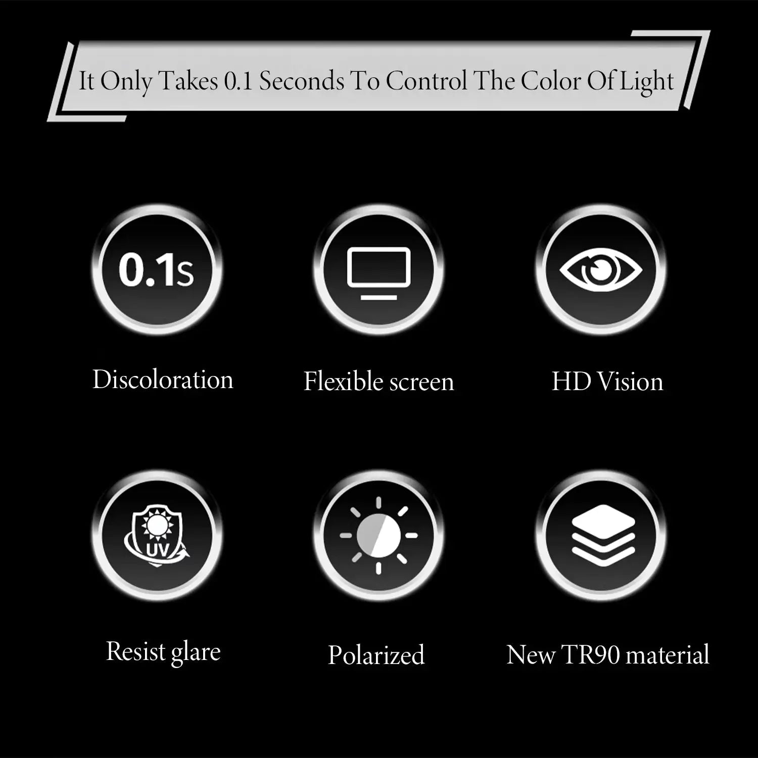 BAPORSSA Ultra-Fast Photochromic Polarized Rectangle Sunglasses – C2437/C2439